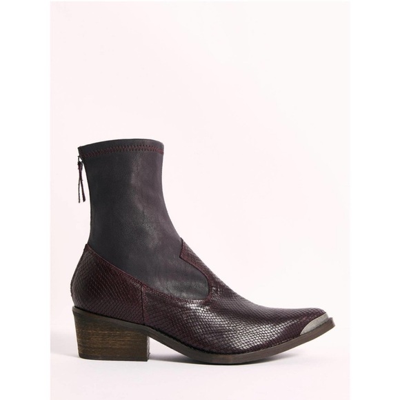 Free People Grand Teton Merlot Western Metal Toe Ankle Boots Size 36 - Picture 2 of 6